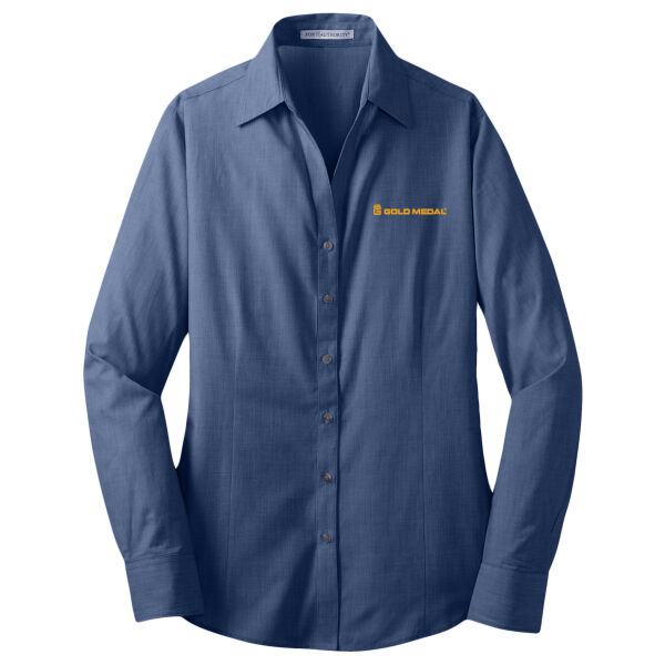 Gold Medal Embroidered - Ladies Crosshatch Easy Care Shirt Thumbnail