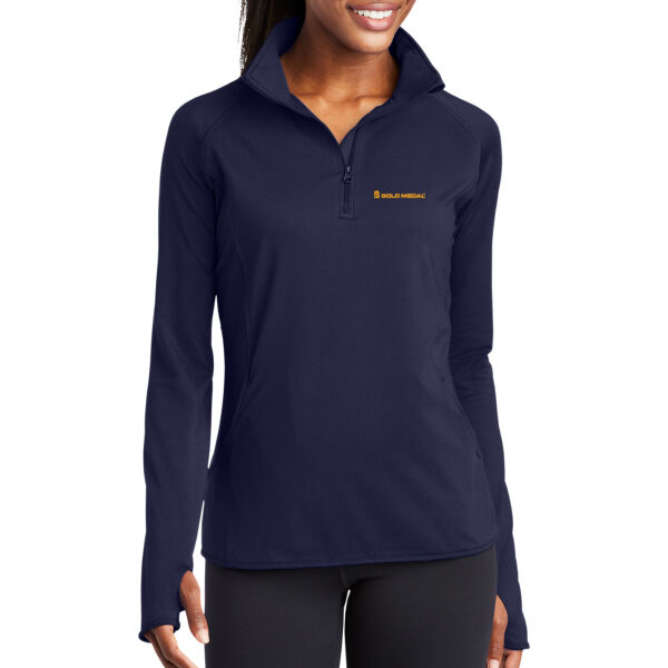 Gold Medal Embroidered - Ladies Sport Wick ® Stretch 1/4 Zip Pullover Thumbnail