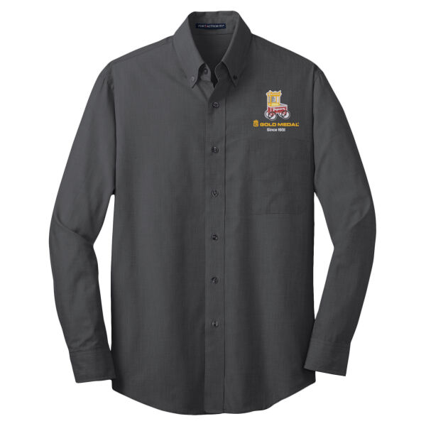 Gold Medal Popcorn Cart Embroidered - Crosshatch Easy Care Shirt Thumbnail