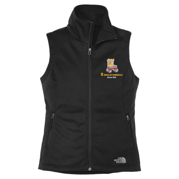 Gold Medal Popcorn Cart Embroidered - Ladies Ridgewall Soft Shell Vest Thumbnail