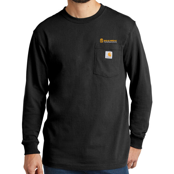 Gold Medal Tagline Embroidered - Workwear Pocket Long Sleeve T Shirt Thumbnail
